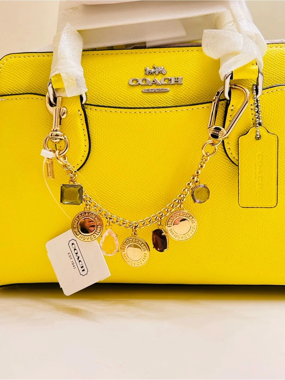 VINTAGE EXTREMELY RARE Coach 1941 Swag Bag Charm/ Keychain/ Bracelet - Picture 2 of 16